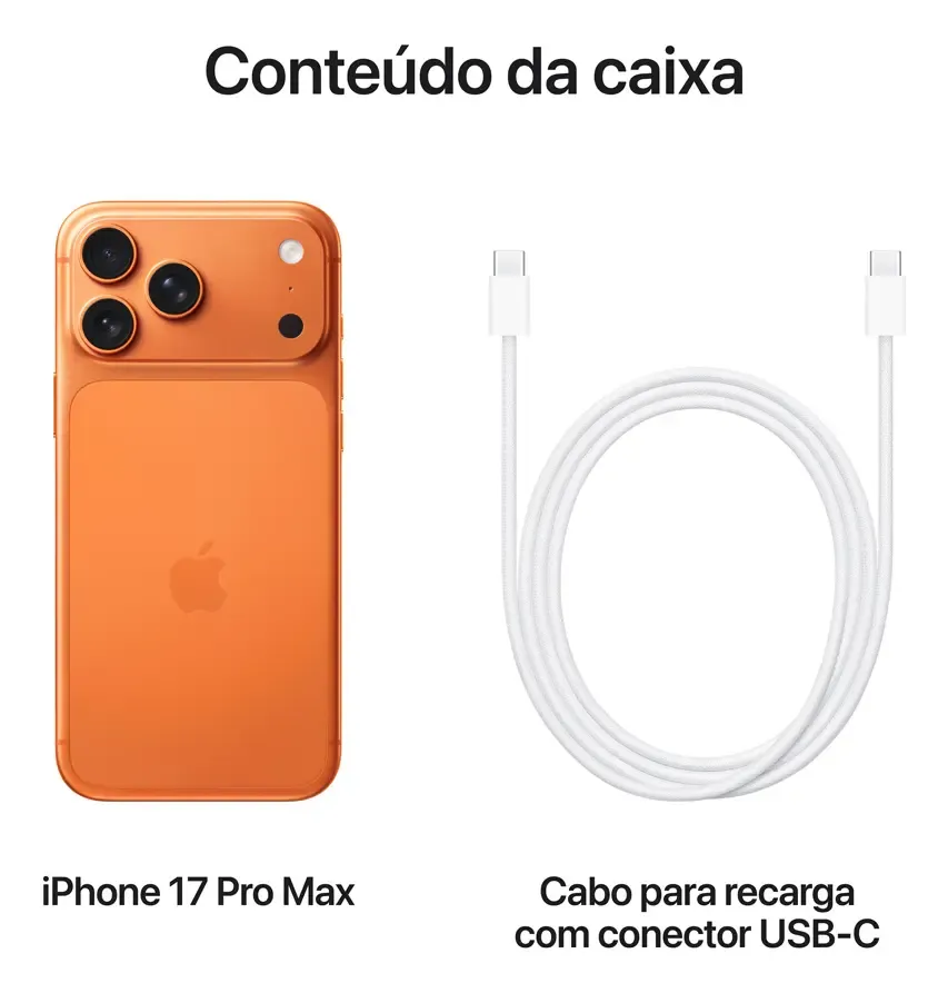 iPhone 17 Pro Max 256gb - Laranja-cósmico - Distribuidor Autorizado