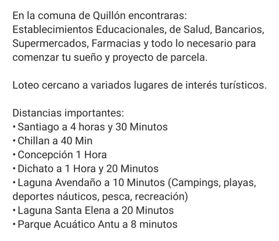 Parcela En Quillon 