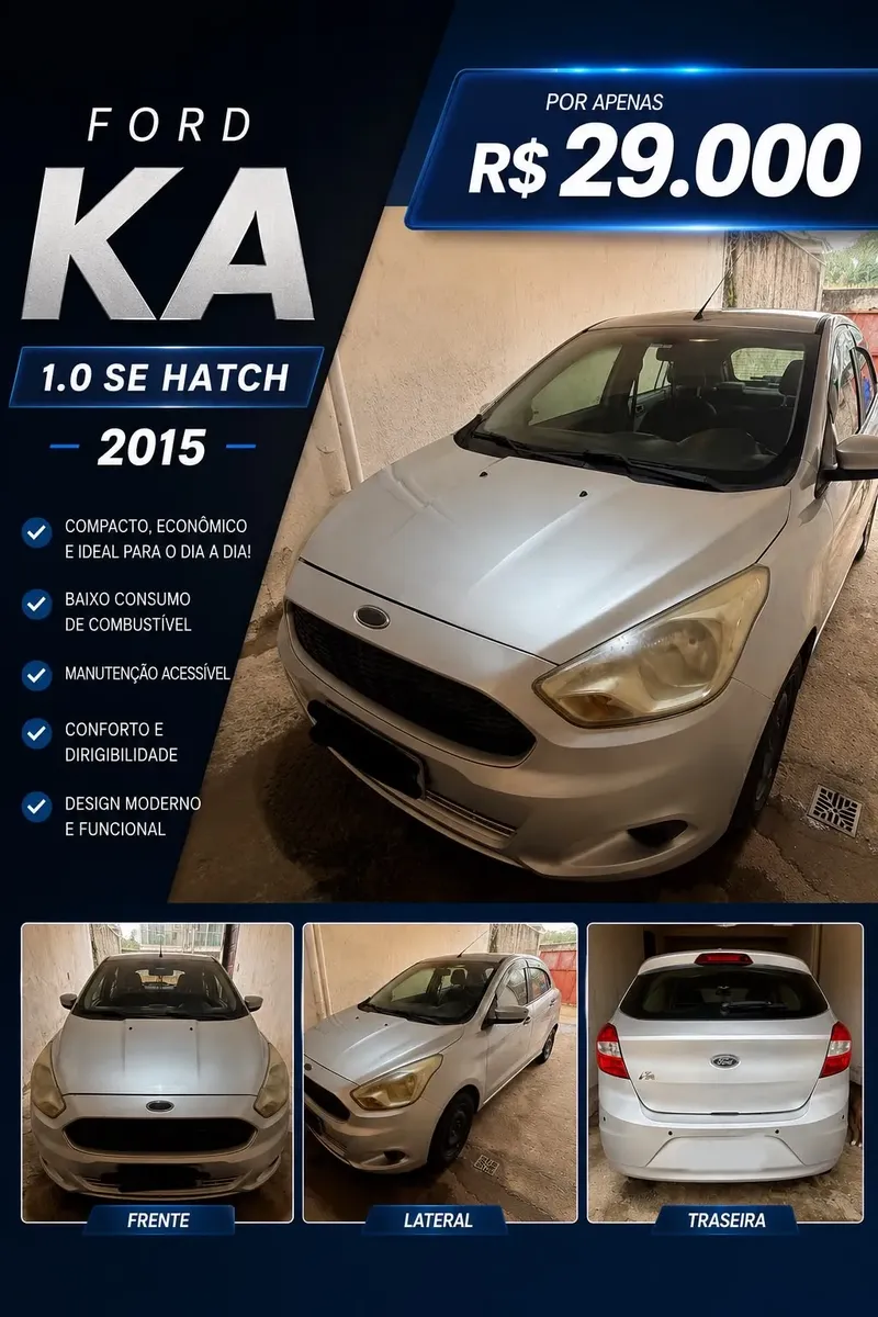 Ford Ka 2015 1.0 Se Flex 4p Ford Ka 2015 1.0 Se Flex 4p