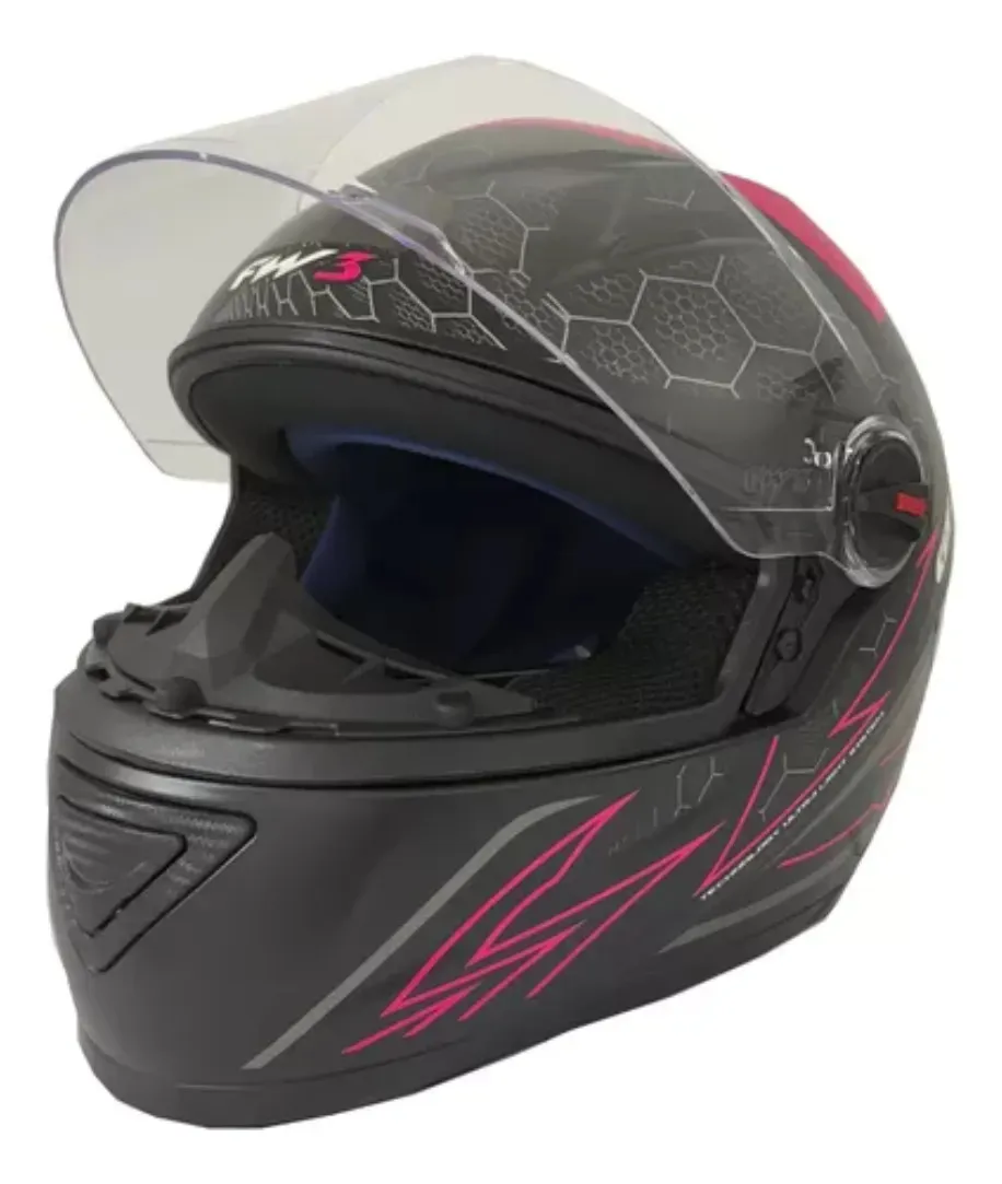 Capacete Moto Fw3 Gt2 Tamanho 60 Cor Rosa — foto 2