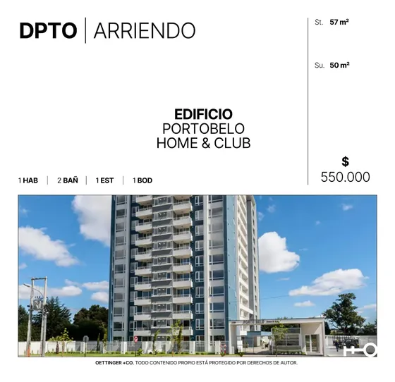 Departamento En Amoblado Arriendo - Edificio Portobelo