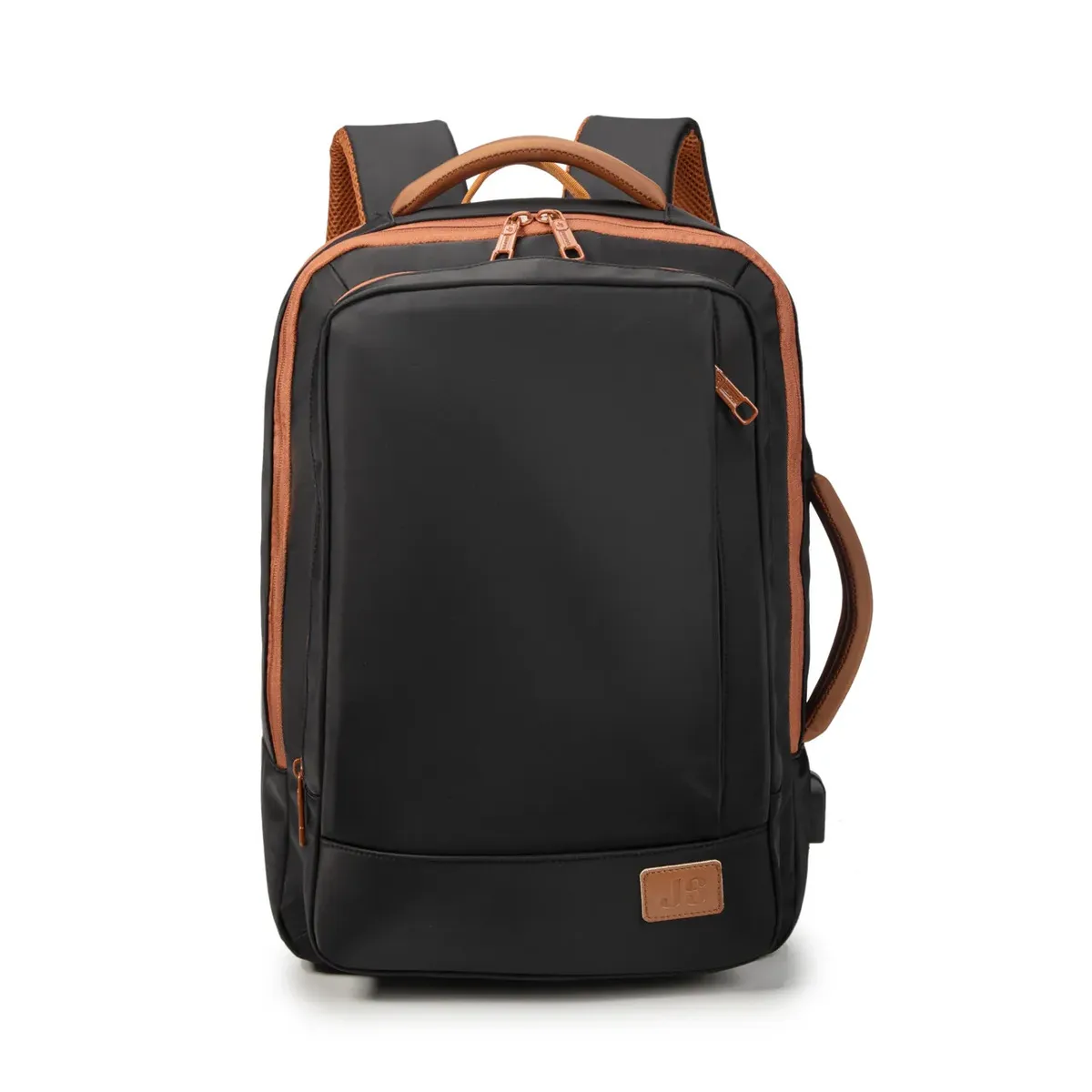 Mochila, impermeável, reforçada, com capacidade para laptop, ampliação de 25 a 40 L, adequada para homens e mulheres, ideal para viagens e deslocamentos diários, com porta USB (preto)