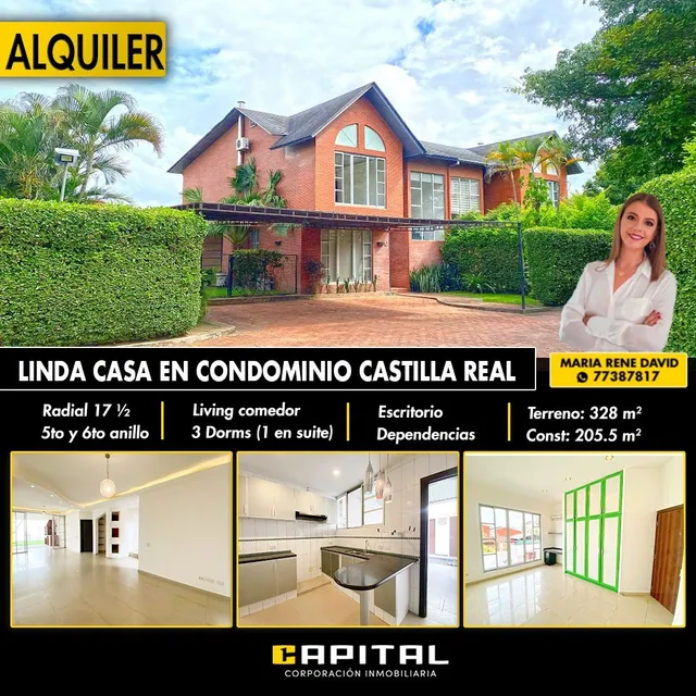 Casa En Alquiler En Condominio Castilla Real!!