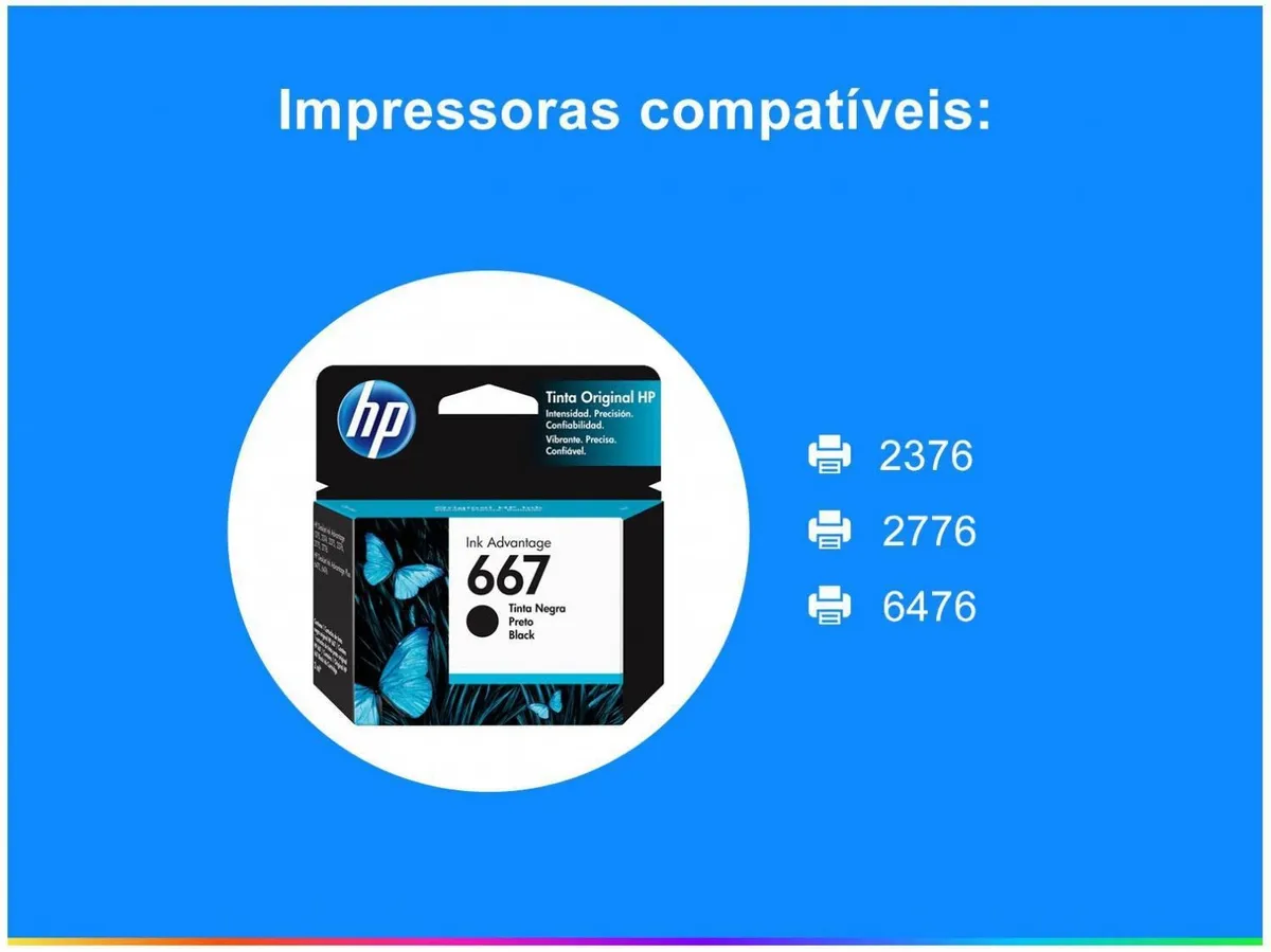 Kit Cartucho Hp 667 Preto + 667 Colorido Original 2376 2776