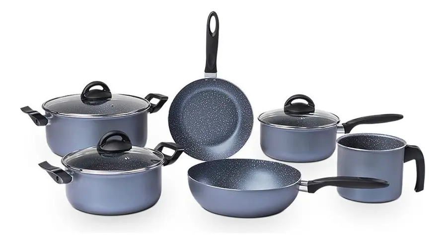 Promoção de Jogo De Panelas Ceramic Life Suprema Jeans 6 Peças Brinox na loja Mercado Livre