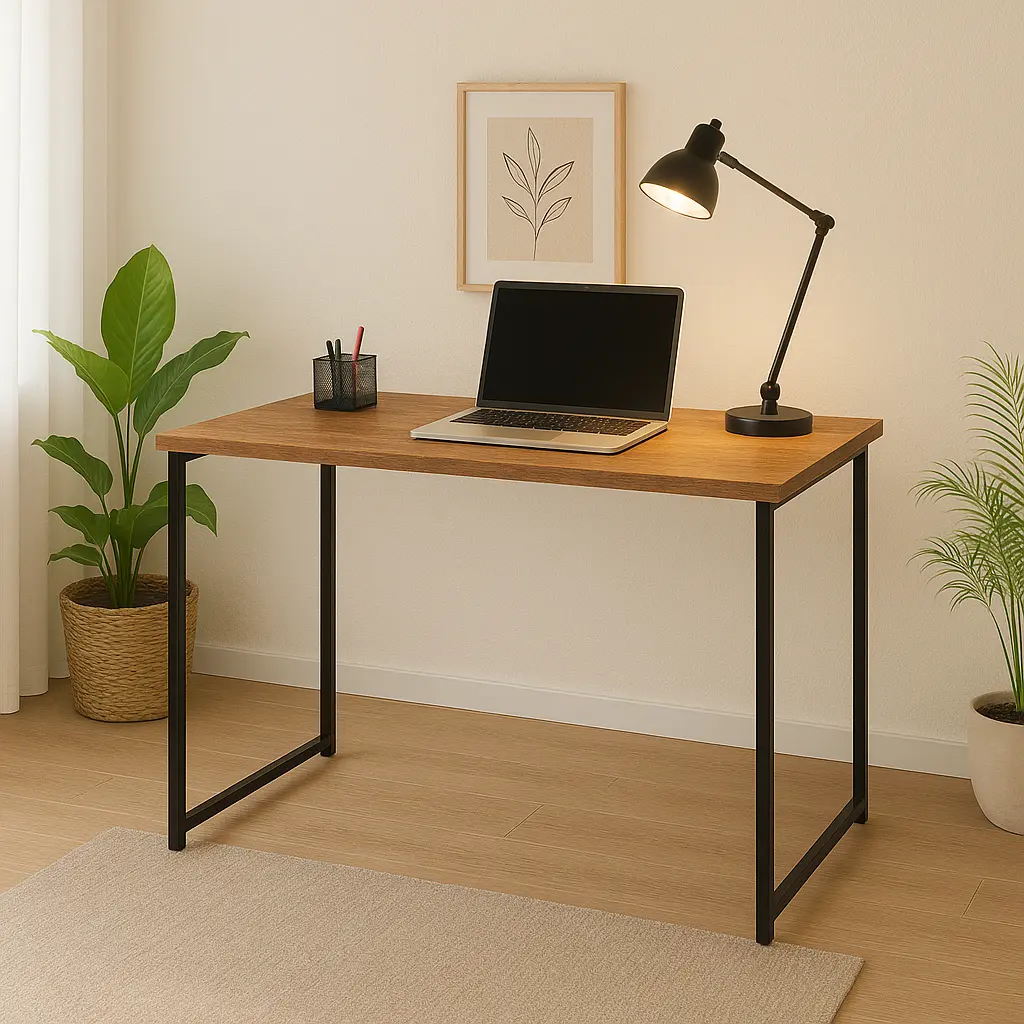 Escrivaninha Industrial 90cm Mesa Estudo Aparador  Aço Mdf