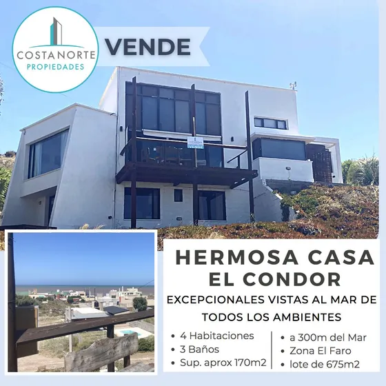 Casa Unica Con Vista Unica En El Condor, Rio Negro