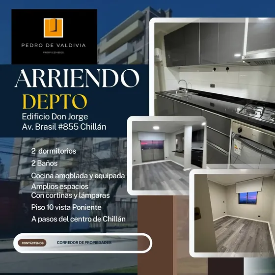 Arriendo Depto 2d+2b Edificio Don Jorge Av. Brasil Con Prat