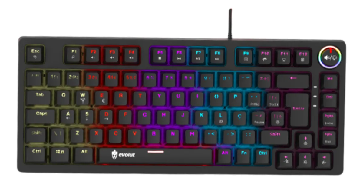Teclado Gamer Mecanico Eg275/class (brown Switch) 75% Preto Abnt2