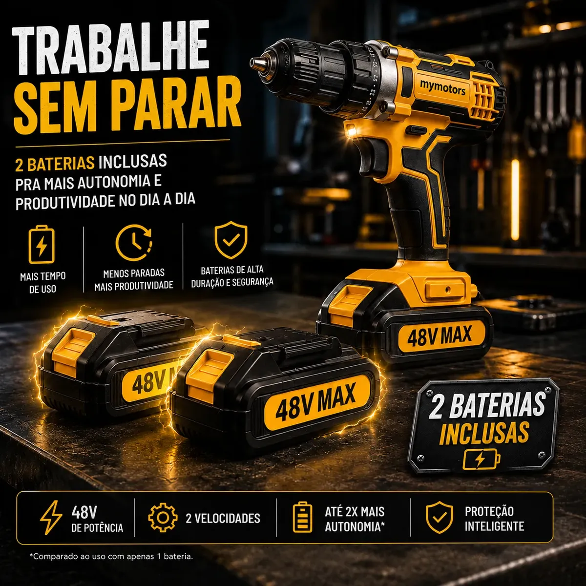 Furadeira Parafusadeira Sem Fio 48V Profissional — foto 4