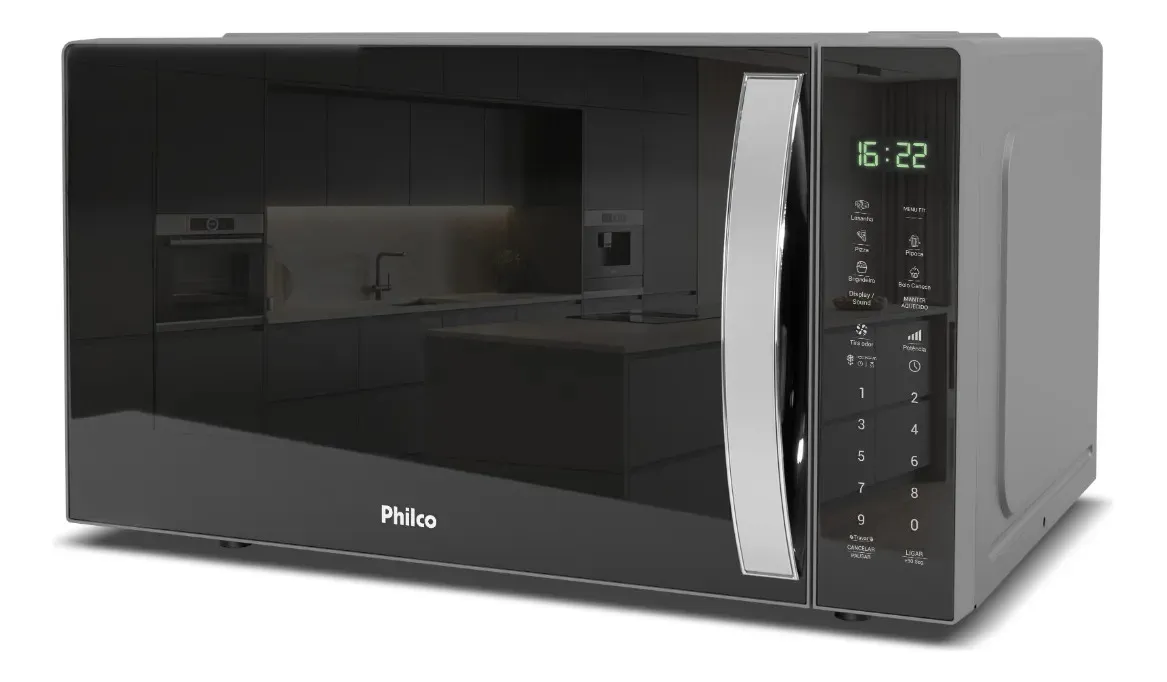 Micro-ondas 33L Philco Linha Branca PMO39S - 1400W - Prateado