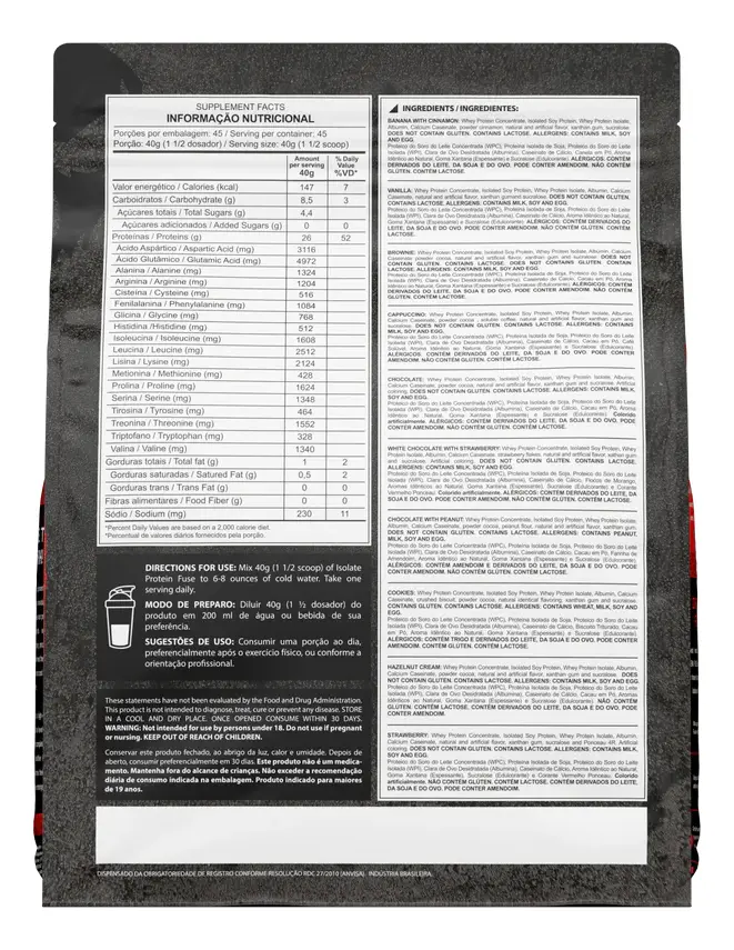 Whey Isolate Protein Fuse 1,8kg Chocolate Dark Lab