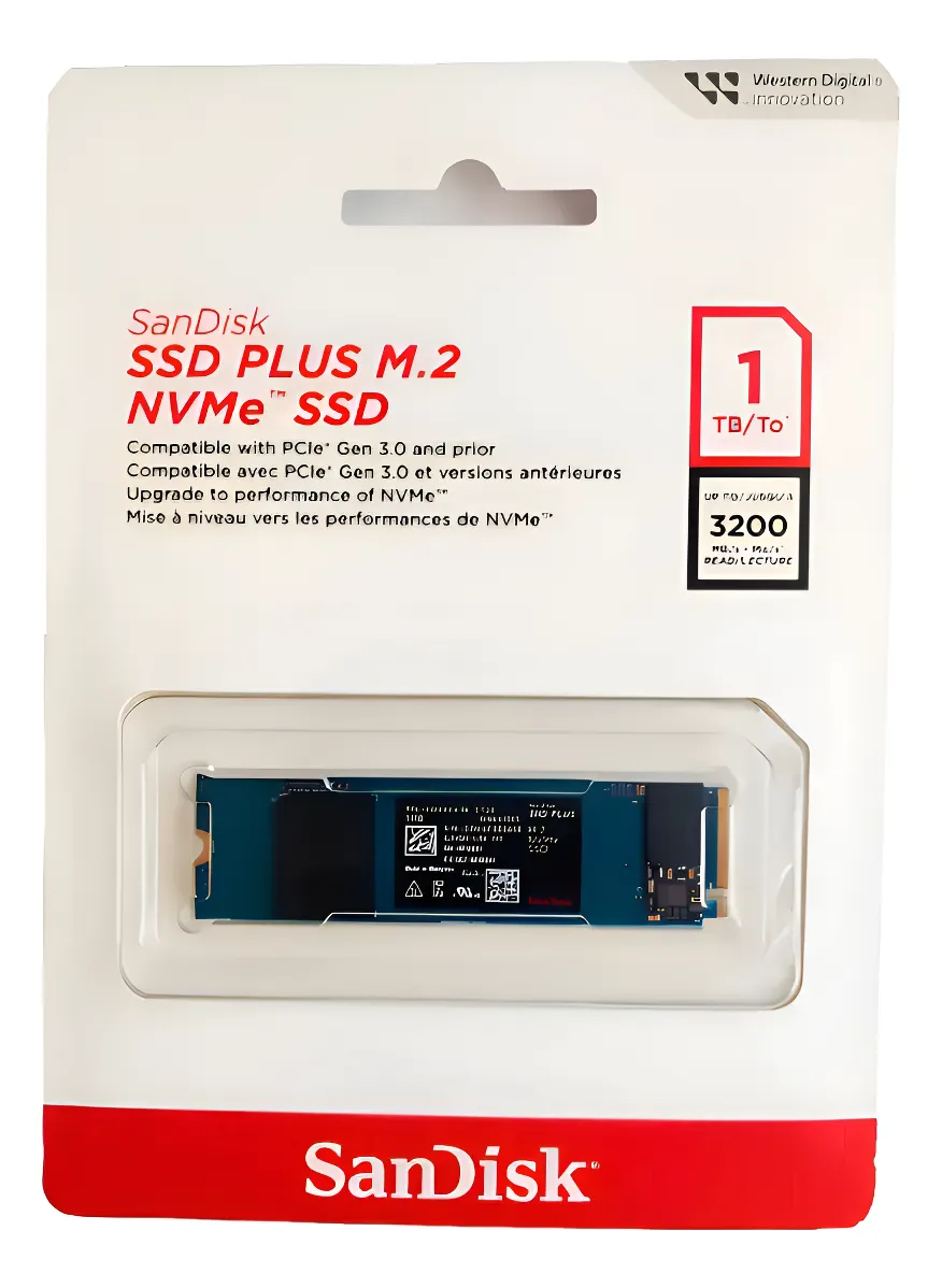 Ssd M.2 Nvme 1tb Sandisk Plus Sdssda3n-1t00-g26 3200mbps
