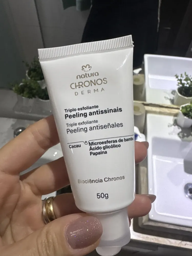 Triplo Esfoliante Facial Peeling Antissinais Natura Chronos Derma 50g