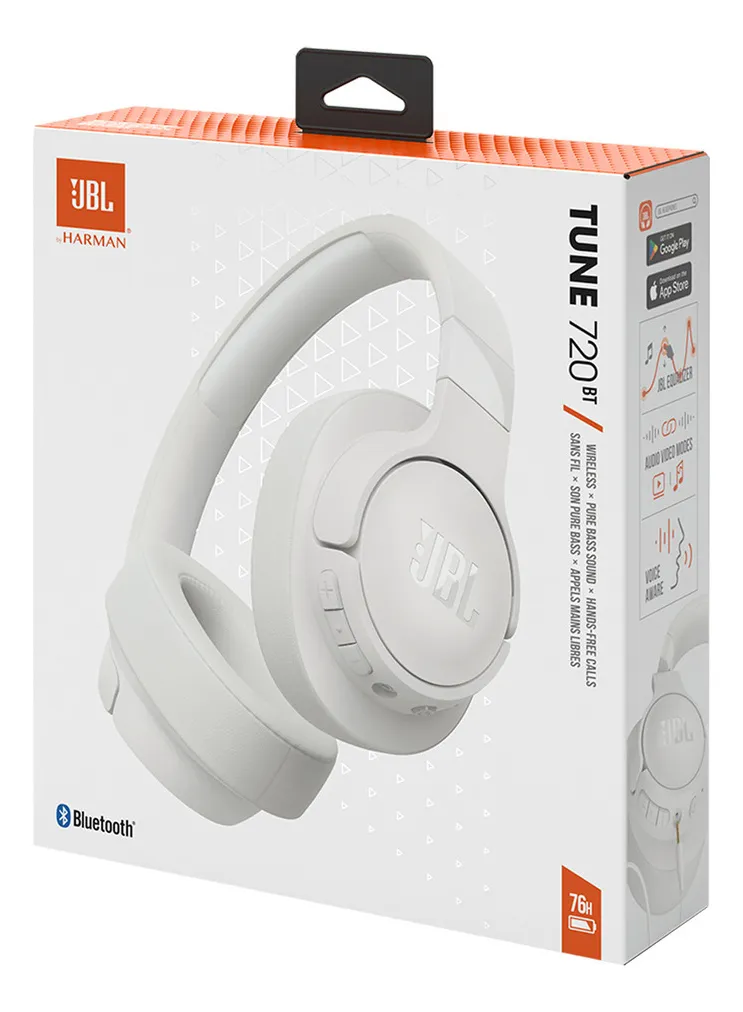 Fone de Ouvido Bluetooth JBL Tune 720BT Branco Dobrável - Imagem 4