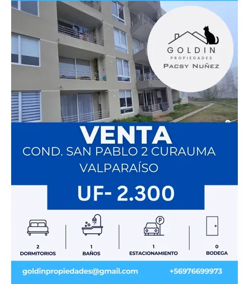 En Venta Departamento En Primer Piso, Curauma