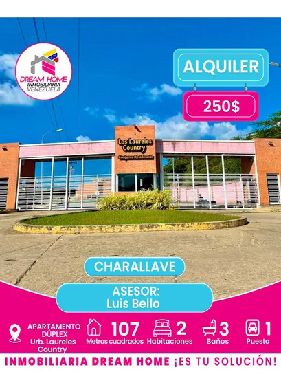Apartamento Dúplex En Alquiler Urb. Laureles Country  Charallave 