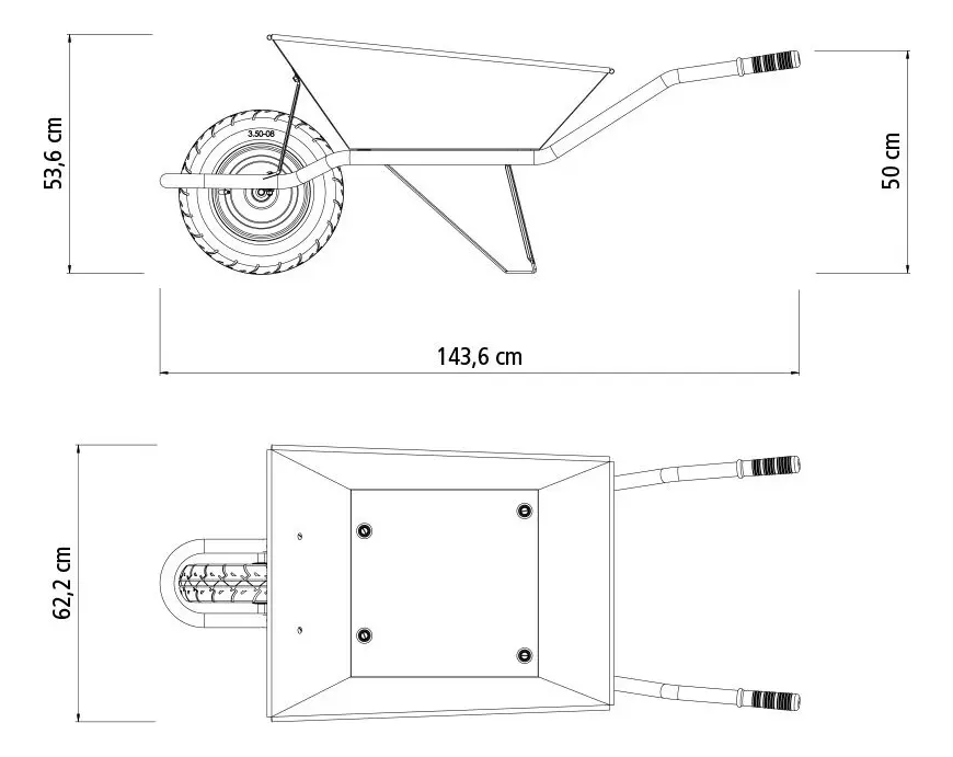 Carrinho De Mao Chapa 20 Extraforte 65l Tramontina 77714/435