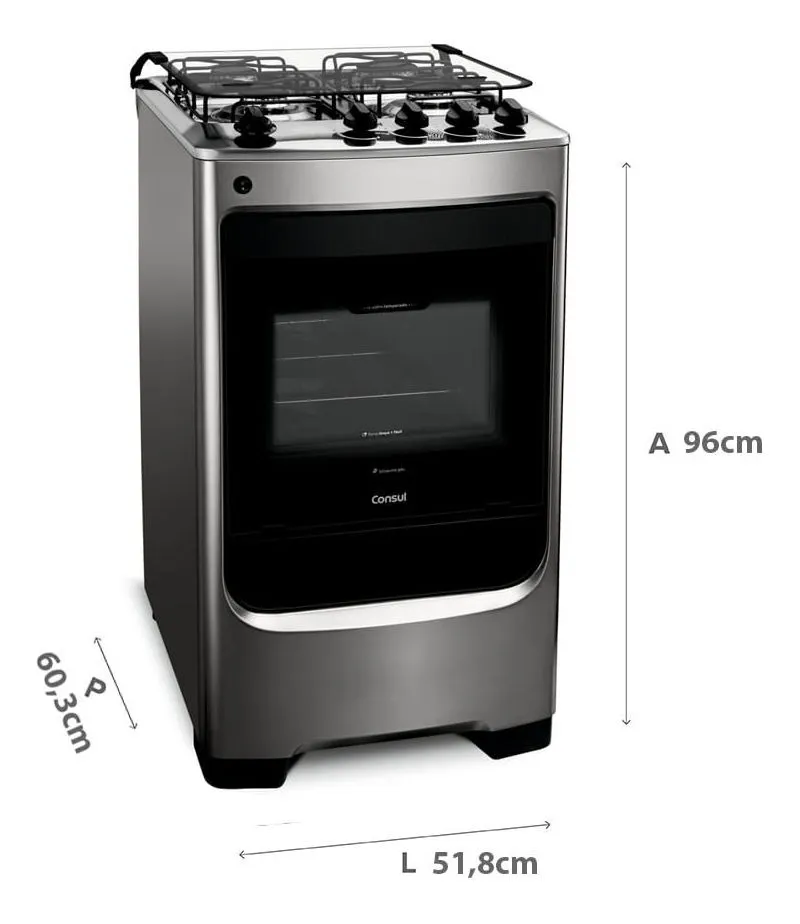 Fogão Consul 4 Bocas Acendimento Aut Inox - Imagem 3