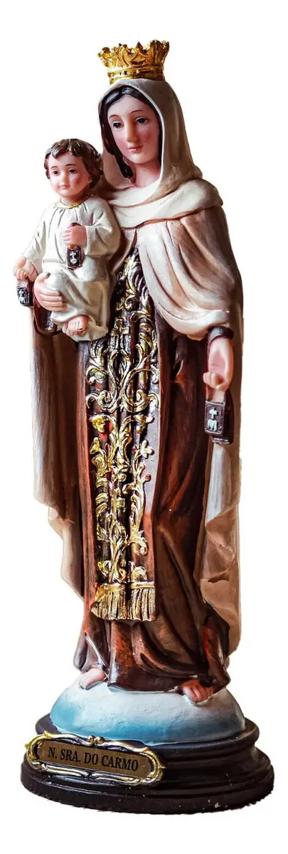 Imagem Nossa Senhora Do Carmo Resina 30cm Colorida