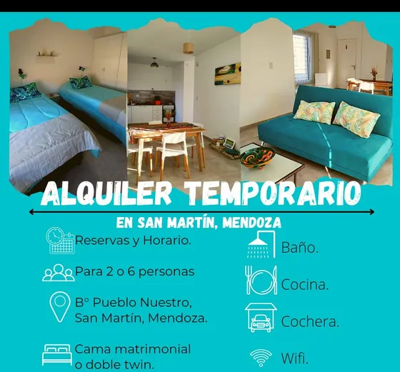  Alquiler Temporario Nidito Colibri .san Martín Mendoza.