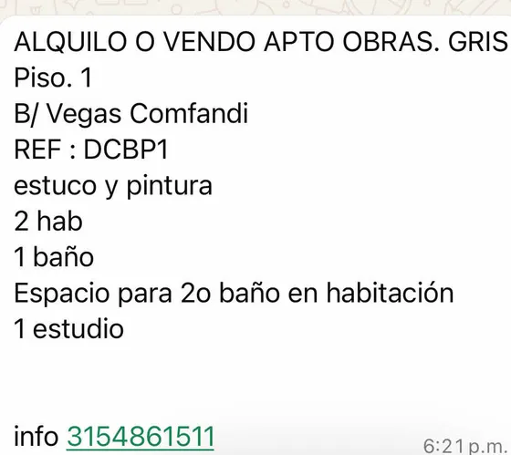 Vendo O Alquilo Apartamento