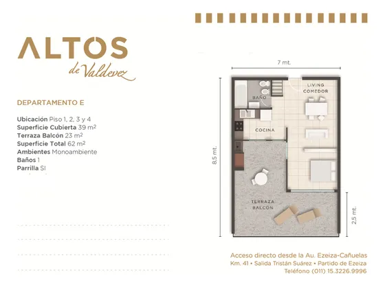 Departamento - Valdevez Monoambiente Con Gran Balcon En L, Apto Crédito