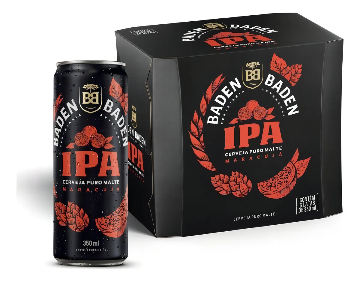 Cerveja artesanal Baden Baden IPA em lata 350ml com caixa