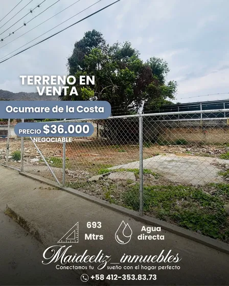 Se Vende Terreno En Ocumare De La Costa De Oro Mg1256
