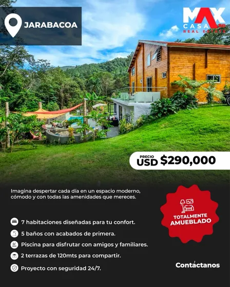 Villa En Venta Ub. En Jarabacoa Amoblada| De Oportunidad