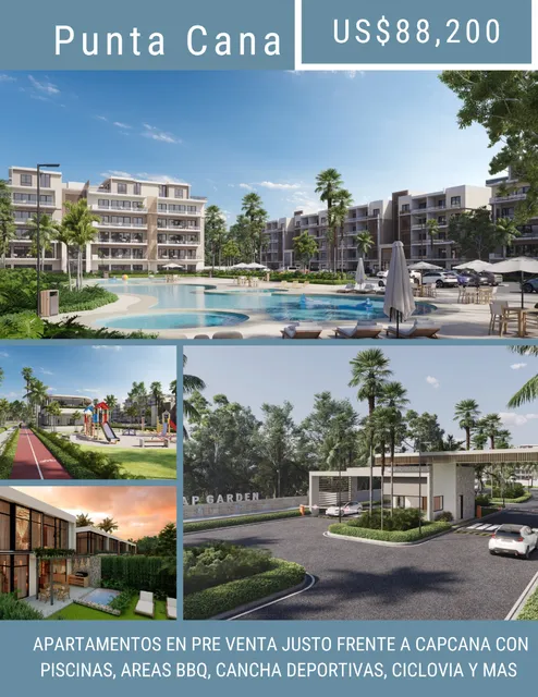 Invierte En Cap Gardens, Villas De 2hab Listos 2027 Justo Cerca Entrada Cap Cana C/areas Social, Jardines, Piscinas, Canchas Deportivas, Via Ciclismo, Gym Y Mas (ideal Para Inversion O Vivir)