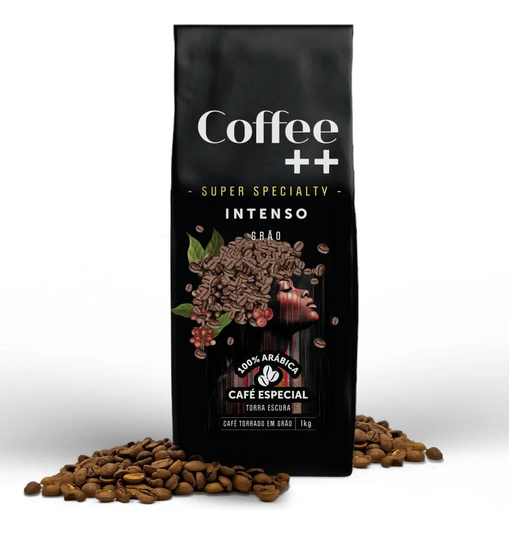 Café Especial em Graos Coffee++ Intenso 1KG Especial 100% Arábica Torra Escura Coffee ++