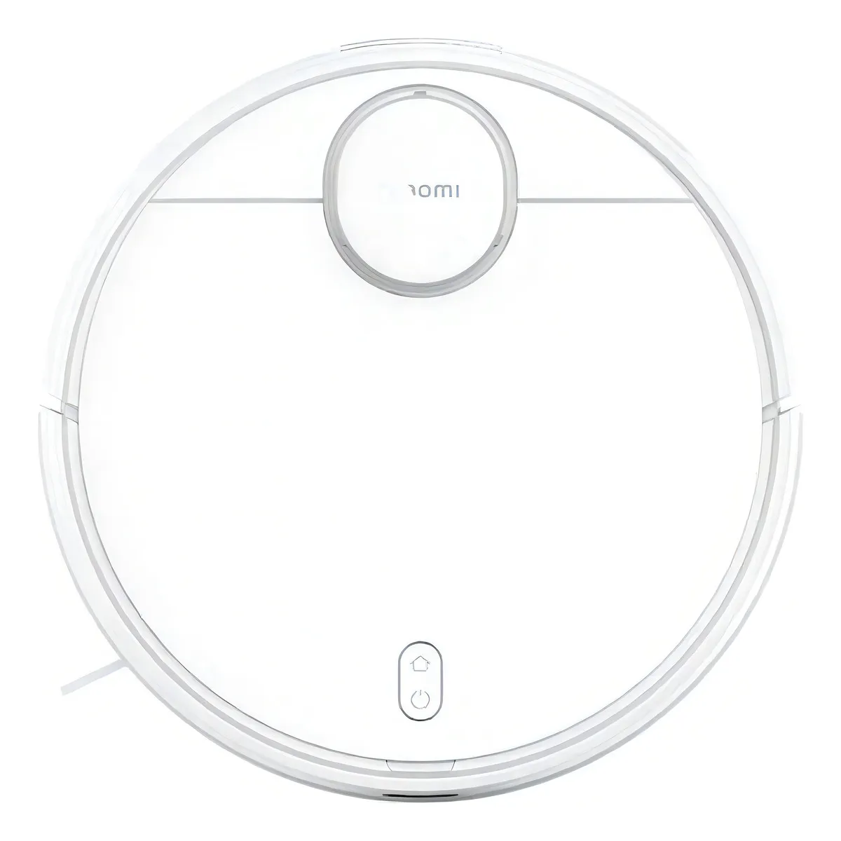 O robô aspirador Xiaomi S10, branco e elegante, mostrando seu sensor a laser no topo.