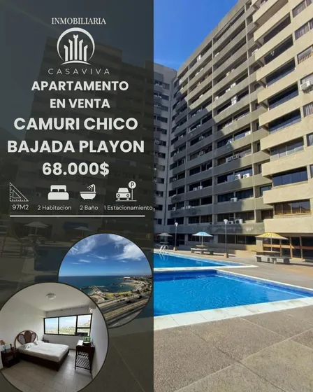 En Venta Apartamento En Primera Linea Edificio Camuri Chico, Frente Al Mar 