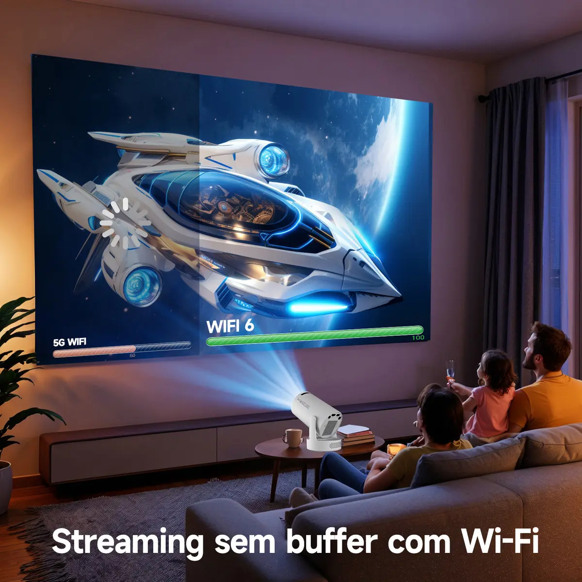 Projetor Magcubic Mini 8k Full Hd Hy300pro+ Portátil Android 14 Smart Wifi6 Bluetooth 5.4 Led 260ansi Cinema Home Com... Cinza 127/220v