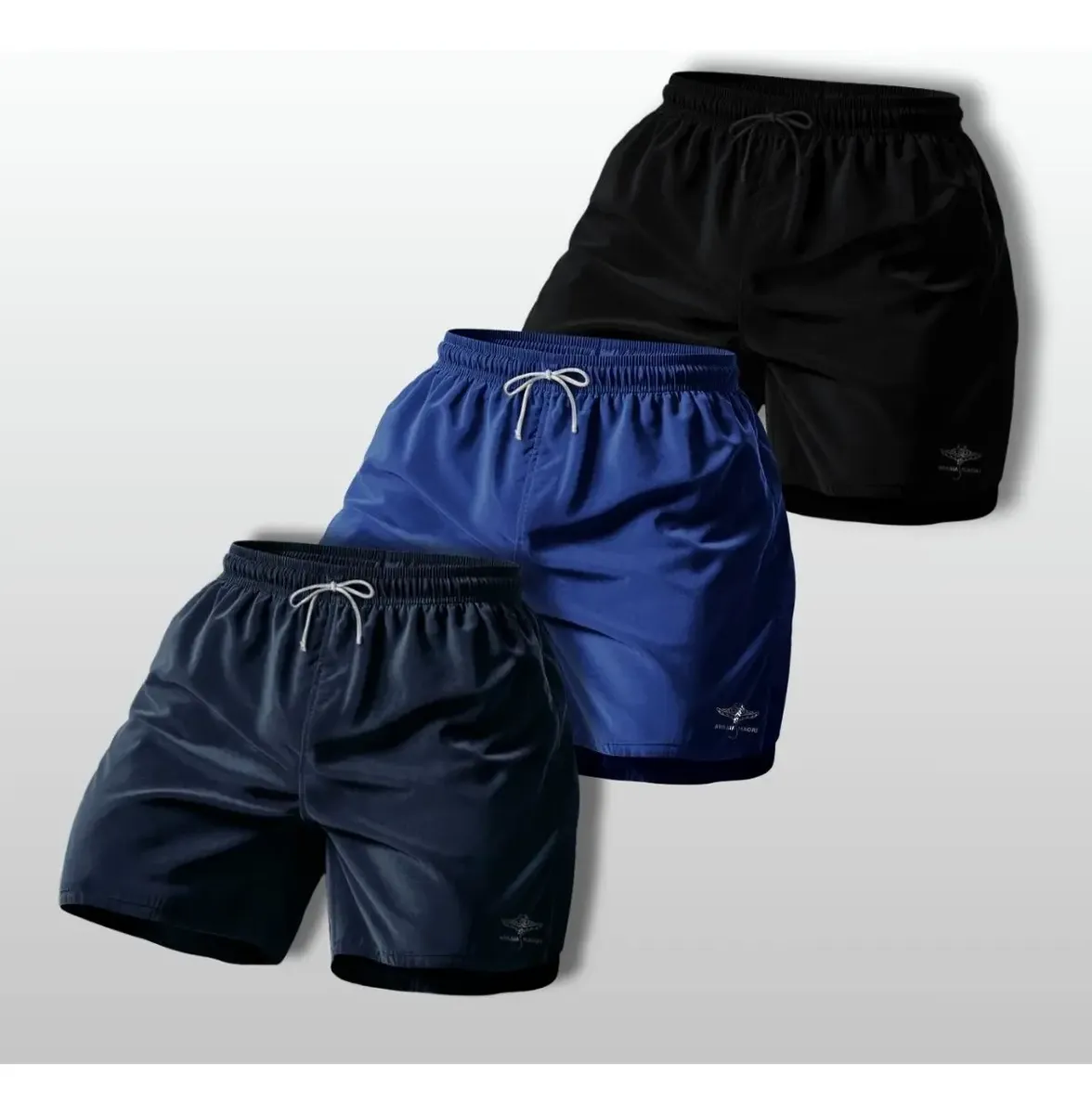 Kit 3 Shorts Bermuda Masculina Básico Mauricinho Tactel