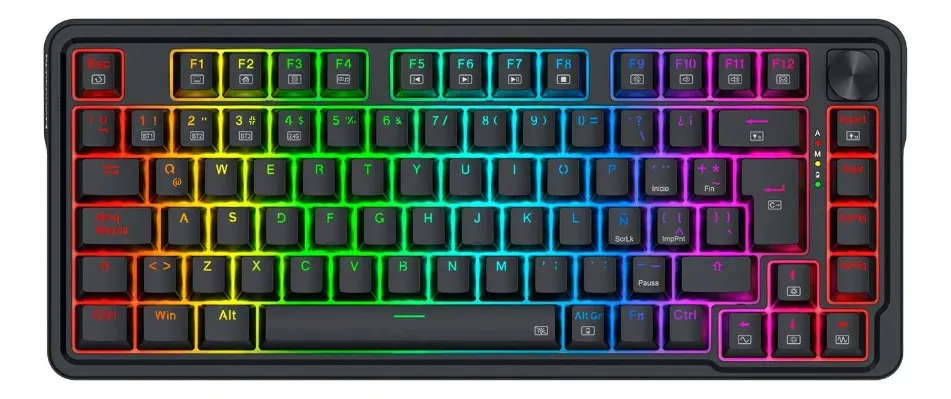 Teclado Gamer Mecanico Redragon Ucal K673rgb-pro Sp gasket Negro Español Latinoamérica