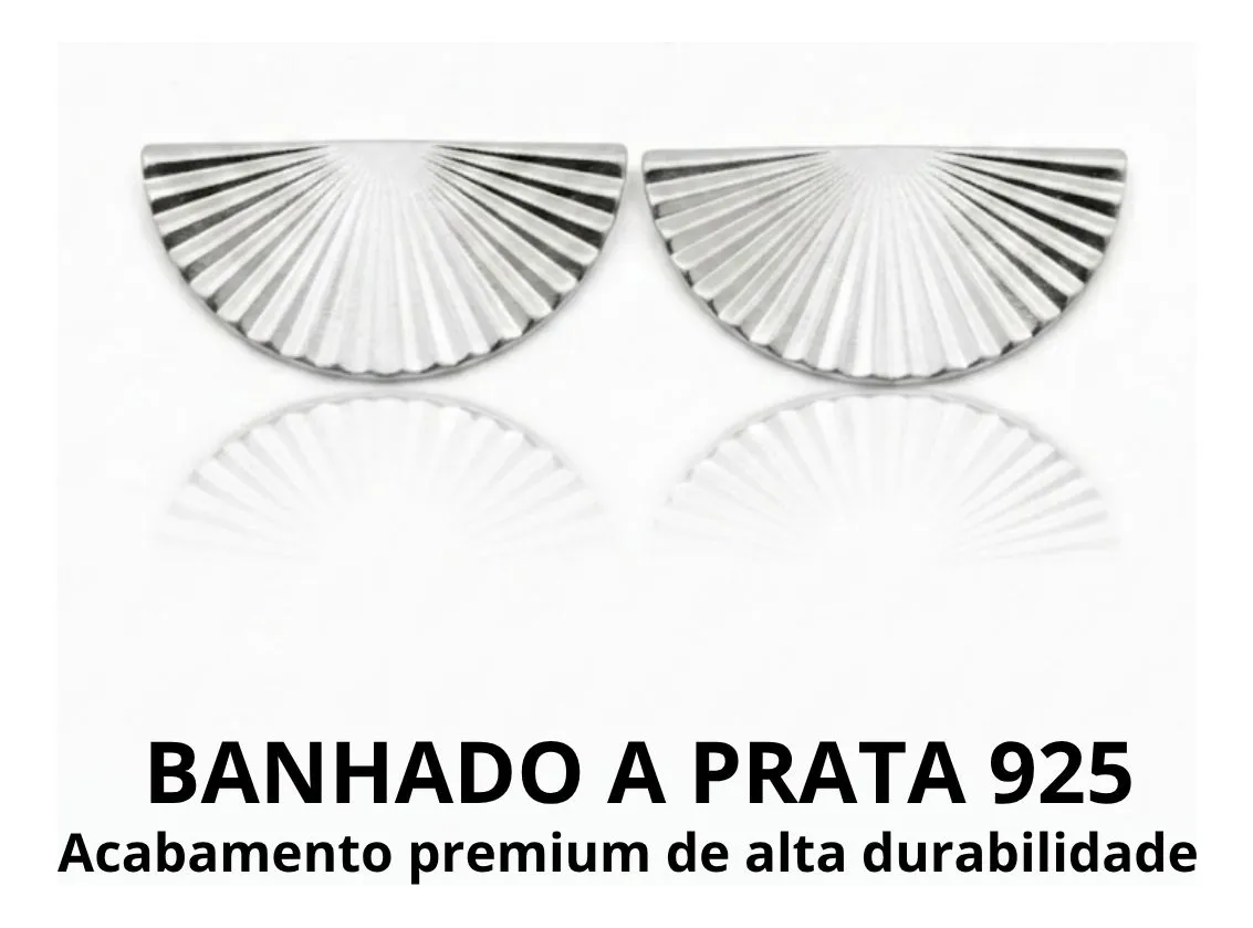 Brinco Feminino Leque Diamantado Banhado Hipoalergênico — foto 2