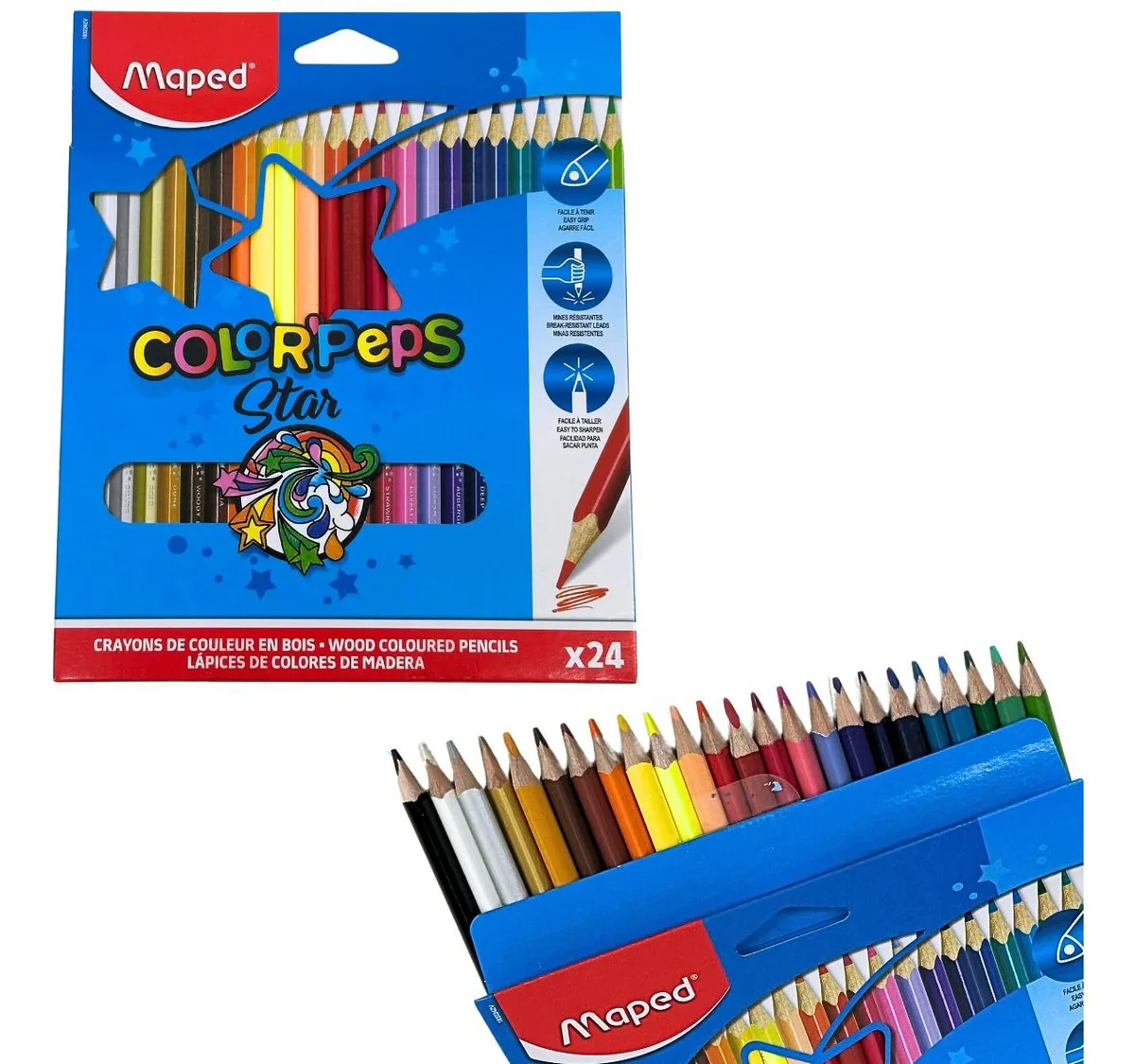 Lápis De Cor C/ 24 Lapis Triangular Color'Peps Star