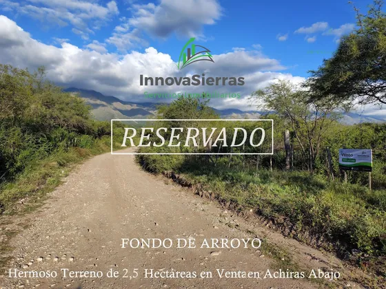 Terreno Con Fondo De Arroyo En Venta En Achiras, San Javier