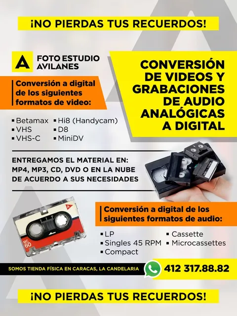 Digitalización Mp4 Beta, Vhs, Hi8, D8, Minidv, Bluray, Dvd.
