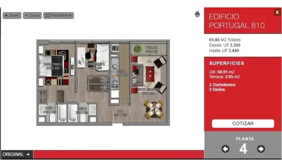 Rebajado!! Departamento Avda Portugal 810 62 Mts2 2 D 2 B E