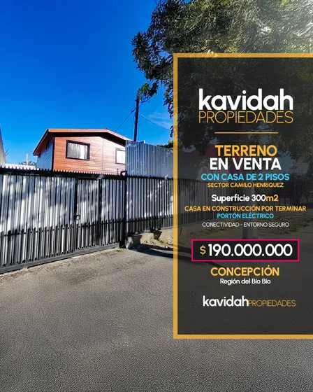 Terreno Con Casa En Construcción Camilo Henríquez