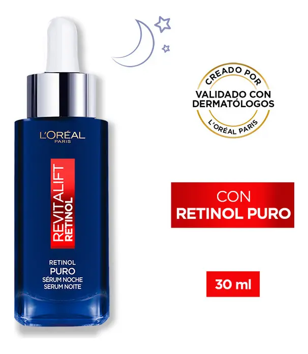 Sérum Facial nocturno Revitalift Con Retinol Puro Antirrugas Com 30ml L'Oréal