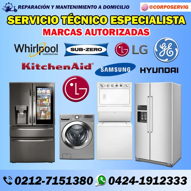 Servicio Técnico Autorizado LG  Whirlpool Ge Nevera Secadora