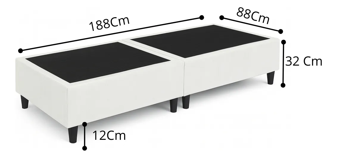 Base Box Tamanho Solteiro 188x88 Dobravel Resistente Cor Branco _ Jrlima - Imagem 4