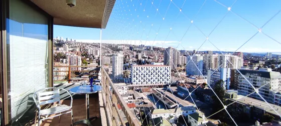 Moderno Departamento Esquina, Con Vista Al Mar Y A Valpo