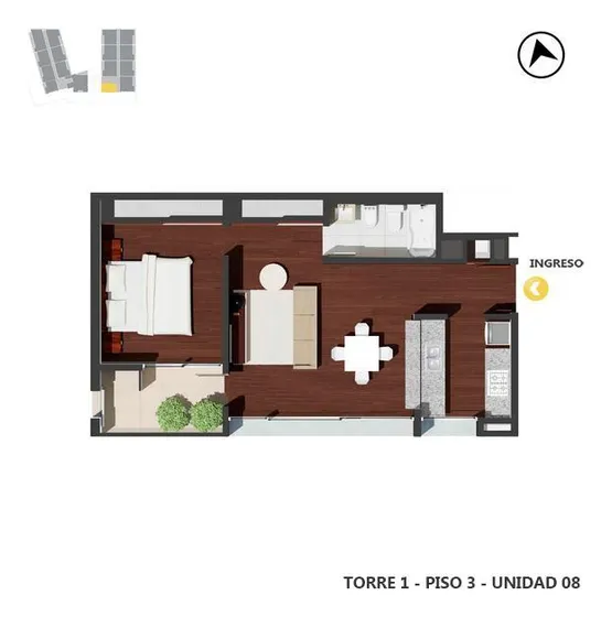 Venta Departamento 1 Dormitorio Pichincha Rosario