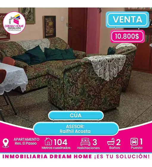 Apartamento En Venta Res. El Paseo  Cúa