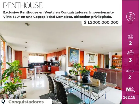 Penthouse Exclusivo En Conquistadores, Vista 360° Y Amplitud